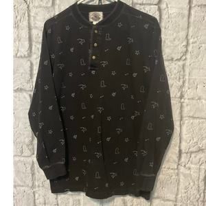 NEW Cheyenne Outfitters Small Henley Shirt Cowboy Theme